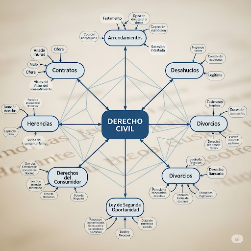 El derecho civil es la rama del derecho que regula las principales relaciones personales y patrimoniales de las personas, desde contratos y asuntos de familia hasta herencias y obligaciones.